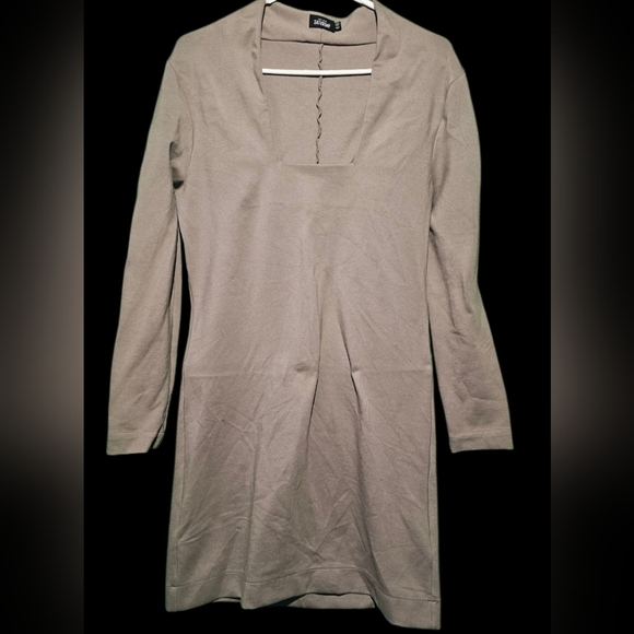 Kate Spade EUC Medium PTP 18 Grayish Brown Long Sleeve Dress - Picture 3 of 5